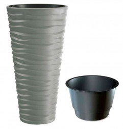 Кашпо PROSPERPLAST Кашпо SAND SLIM DPSA400-405U серый 2пр 18 и 45л