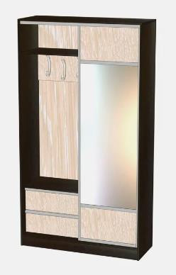 Прихожая ЭЛЕГИЯ КМ.005.01-017-00 Прихожая купе Эгида №17 1200х440х2200 Венге/Дуб Атланта (4 кор.)