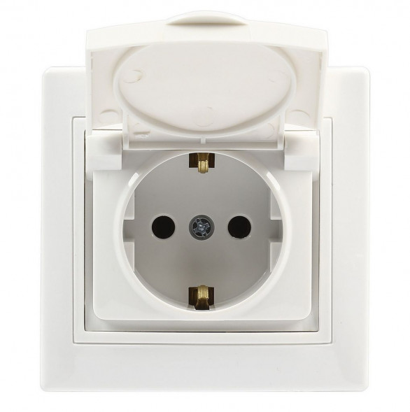 Розетка SMARTBUY (SBE-01w-16-S1-1ZK-c) Венера, 1-местная, белый