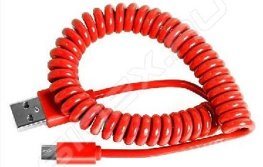 USB кабель SMARTBUY (IK-12SP) RED USB - MICRO USB спиральный 1м красный
