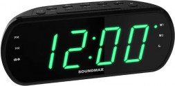 Радиочасы SOUNDMAX SM-1562U(черный с зеленым)