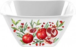 Миска IDILAND Bergamo Scarlet квадратная 2л с декором (белый) 221154929/01