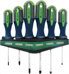СИБРТЕХ Набор отверток, CrV, трехкомпонентные рукоятки, 6 предметов 13374