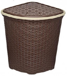 Корзина для белья VIOLET Корзина для белья &quot;Ротанг&quot; 60л угловая (коричневый) 235001