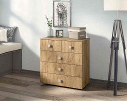 Комод БИТЕЛ ЛОФТ-5 Дуб крафт золотой/Дуб крафт золотой