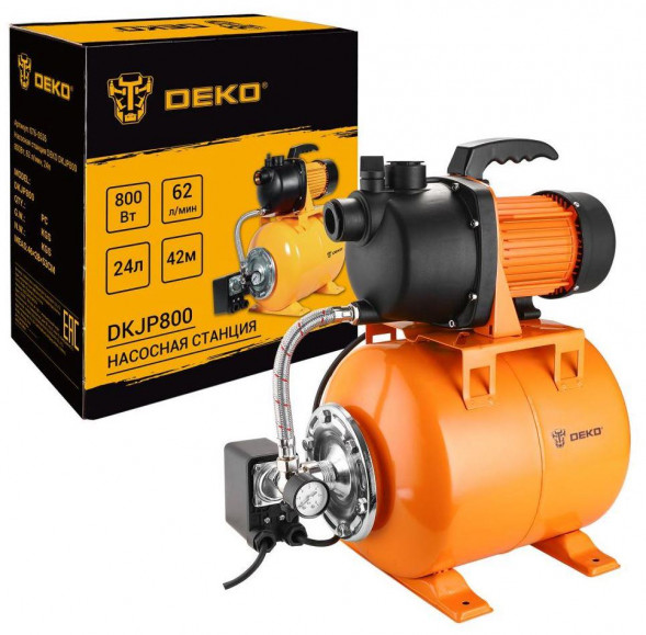 Насосная станция DEKO DKJP800, 800Вт, 62 л/мин, 24л 076-0526