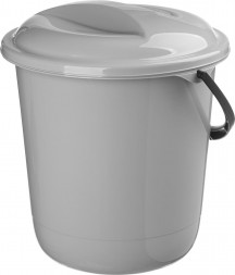 Ведро HOMVER Etna круглое 10л с крышкой (серый) 221218635/03
