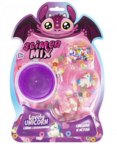 Слайм SLIMER SR150 Игрушка в наборе модели Lovely UNICORN, вес брутто: 180 г