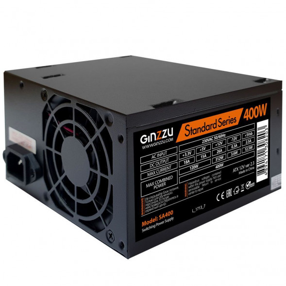 Блок питания GINZZU (17483) SA400 ATX 8CM fan
