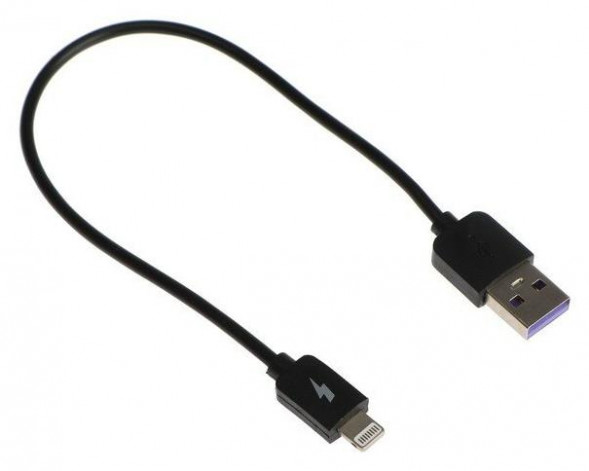 Дата-кабель 8 Pin EXPLOYD EX-K-1385 Дата-кабель USB - 8 Pin 2.4A 0.25M круглый силикон чёрный