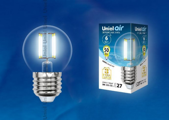 G (Лампы-глобы) UNIEL (UL-00002208) LED-G45-6W/NW/E27/CL GLA01TR