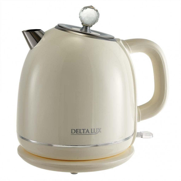 Чайник электрический DELTA LUX DE-1018 (1,7 л. металл/пластик) белый
