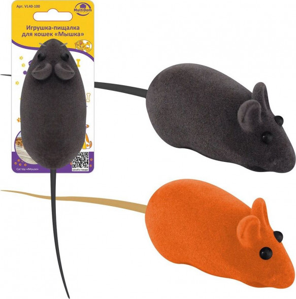 Игрушка MULTIDOM Игрушка-пищалка для кошек "Мышка". Размер 13х2х3 см. VL40-100 MULTIDOM Игрушка-пищалка для кошек "Мышка". Размер 13х2х3 см. VL40-100
