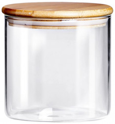 Емкость для хранения APPETITE BM2012-1R Studio стекл круг бамб/кр 1000мл
