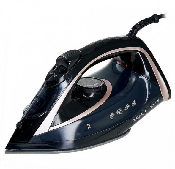 Утюг DELTA LUX DE-3001 черный с бронзовым