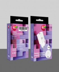 АККУМУЛЯТОРЫ И ЗАРЯДНЫЕ УСТРОЙСТВА AKSBERRY СЗУ T38 2 USB 2.4A + Type- C , белый