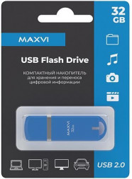 MAXVI P3 32GB sky blue, монолит с колпачком, ABS пластик, USB 2.0