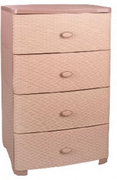 Комод АЛЬТЕРНАТИВА М4061 Плетенка 4-х секцион. широкий (какао)