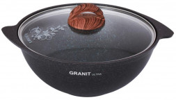 Казан KUKMARA а/пр литой 3,5л д/плова стекл/кр Granit ultra blue ТМ