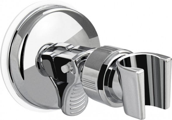 Кронштейн для лейки GFMARK 10181 Кронштейн для душевой лейки, пластиковый, на присоске, ПОВОРОТНЫЙ, хромированный.