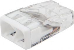 Клемма REXANT (07-3211-20) Экспресс-клемма СМК 2273-202, 2-проводная 0.5-2.5 мм , прозрачная, блистер (20 шт./уп.)