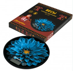 Весы кухонные МАТРЁНА МА-197 голубой цветок (8117)