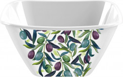 Миска IDILAND Bergamo Delicate квадратная 2л с декором (белый) 221159029/01