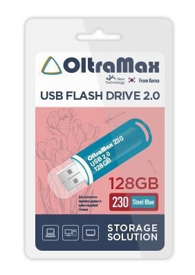 USB флэш-накопитель OLTRAMAX OM-128GB-230-Steel Blue