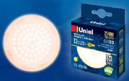 Лампа светодиодная UNIEL (UL-00003724) LED-GX53-13W/WW/GX53/FR PLZ01WH матовая Теплый белый свет 3000K