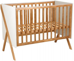 Мебель для новорожденных POLINI Кровать детская kids Porto 1300 белый-дуб крафт золотой (1 кор.)