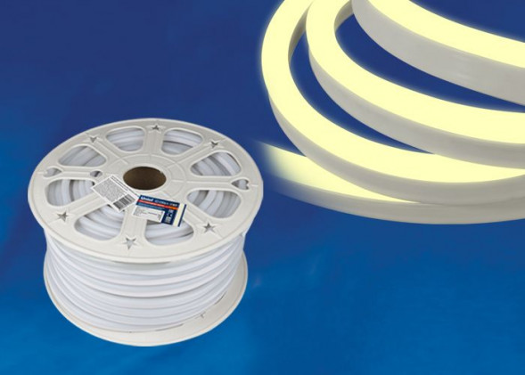 Светодиодная лента UNIEL (UL-00002925) ULS-N21-2835-120LED/m-8mm-IP67-220V-8W/m-50M-WW бобина