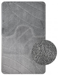 Коврик д/ванной комнаты САНАКС 00312 Коврик в ванную CLASSIC UNI 201825 двойной СЕРЫЙ 55х90 + 45х55 см 100% полиэстер , ворс 11 мм