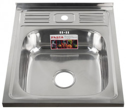 Мойка накладная FABIA 62272 Мойка 60х50 наклад 0.6 мм + большой сифон с переливом