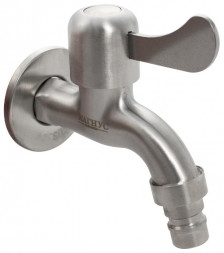 Кран водоразборный MAGNUS 9258 Кран водоразборный 10 см от стены металлокерамика со штуцером из нержавеющей стали марка