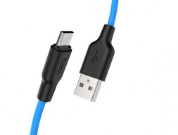 Дата-кабель microUSB HOCO (6931474711885) X21 USB (m)-microUSB (m) 1.0м - черный/синий