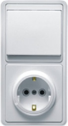 Розетка/выключатеь Кунцево-электро Блок комб, скр,уст,(1кл, выкл +розетка с з/к) БКВР-031