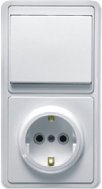 Розетка/выключатеь Кунцево-электро Блок комб, скр,уст,(1кл, выкл +розетка с з/к) БКВР-031