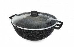 Казан НЕВА МЕТАЛЛ ПОСУДА 186845сф а/пр литой 4,5л стекл/кр Черный гранит