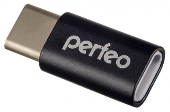 Адаптер PERFEO (PF_A4268) adapter micro USB на Type-C c OTG (PF-VI-O005 Black) чёрный