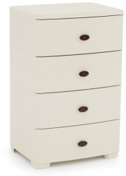 Комод АЛЬТЕРНАТИВА М4059 Плетенка 4-х секцион. широкий (сл.кость)