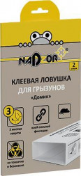 Клеевая ловушка для грызунов NADZOR Клеевая ловушка для грызунов ?Домик?, 2 шт/уп., NASDFR1