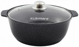Жаровня KUKMARA жмт528а а/пр литая 5,0л стекл/кр Тёмный мрамор