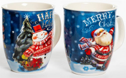 Кружка OLAFF 223-08016 HAPPY HOLIDAYS, 350мл, микс 2 декора 55602