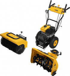 Снегоуборщик DENZEL Гибридная снегоуборочная машина с функц. подметания SWB-600, 212 сс, руч. старт, 2 насадки 97661