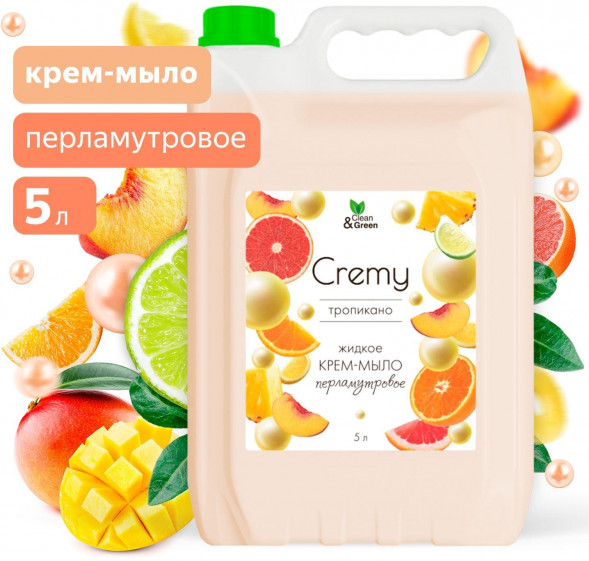 Крем-мыло CLEAN&amp;GREEN CG8357 Cremy жидкое с перламутром тропикано увлажняющее 5 л