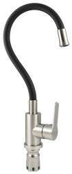 Смеситель для кухни MAGNUS 9219 Смеситель кухонный, гибкий гусак ТЕМНО-СЕРЫЙ, из нержавеющей стали марка 304
