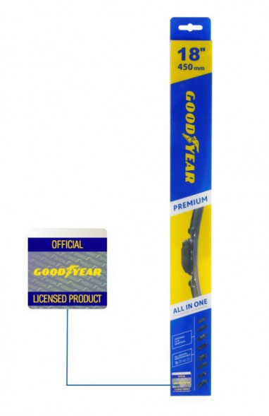 Щетка стеклоочистителя GOODYEAR GY000438 PREMIUM 18&#039;&#039;/45см бескаркасная