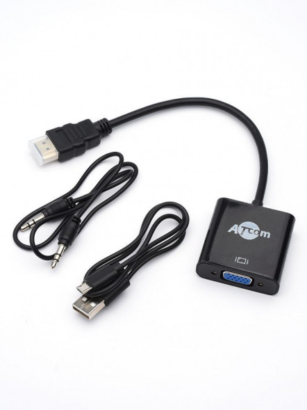 Переходник ATCOM (AT1014) Переходник HDMI(m)  Vga(f)+Audio+доп.питание 0.1М