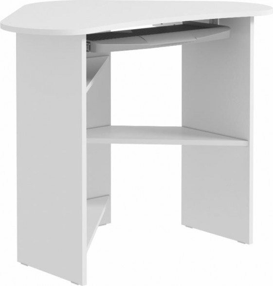 Компьютерный стол BONMEBEL Компьютерный стол КС - 800 (угловой) (полка под клавиатуру заказываются отдельно) белый (1 пак.)