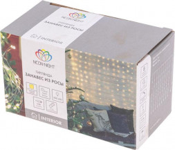 Гирлянда NEON-NIGHT (315-986) ДОЖДЬ ИЗ РОСЫ 3х3 м, 300 LED, теплый белый, IP20, USB + пульт управления